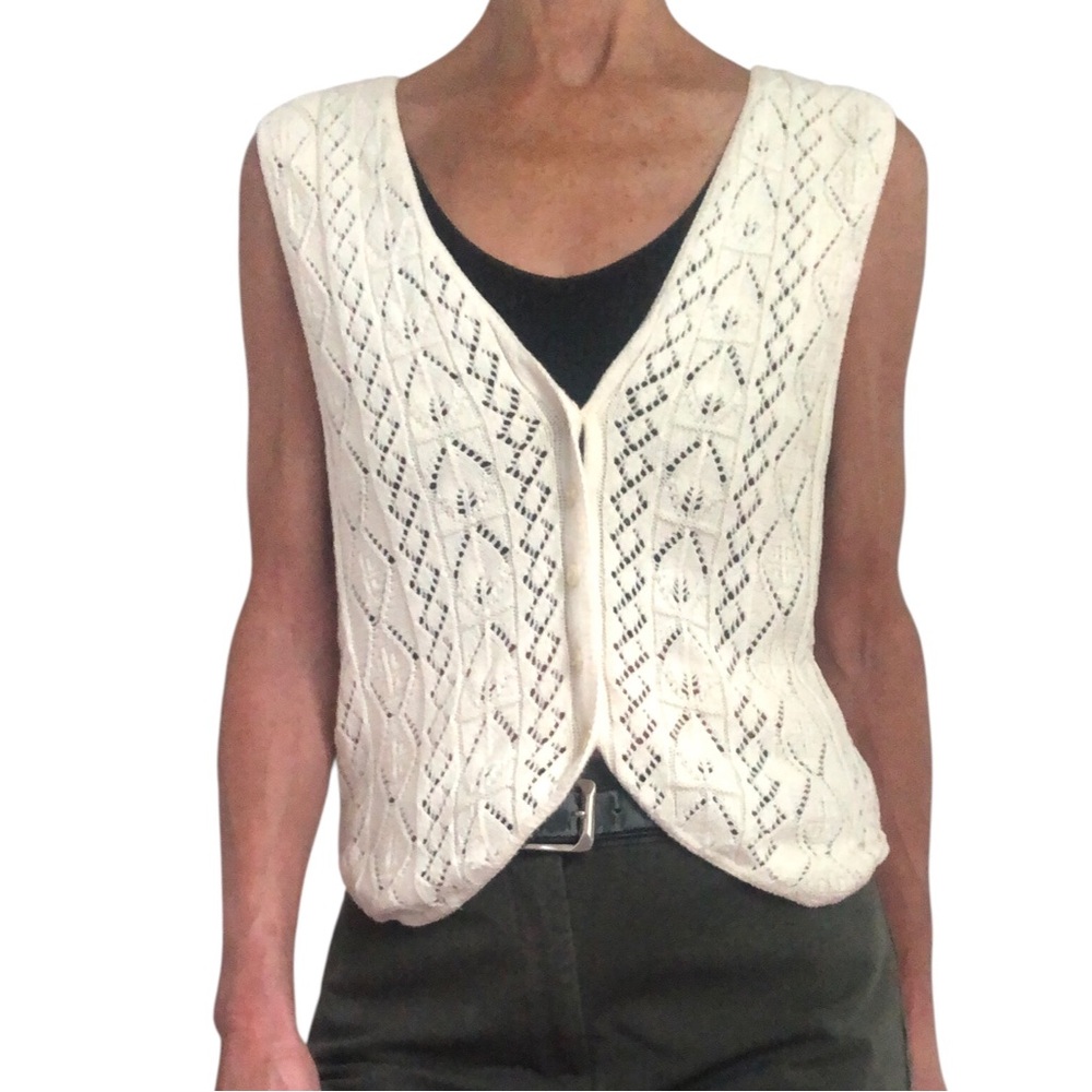 Pierre Cardin Tan Eyelet Button Up Vest